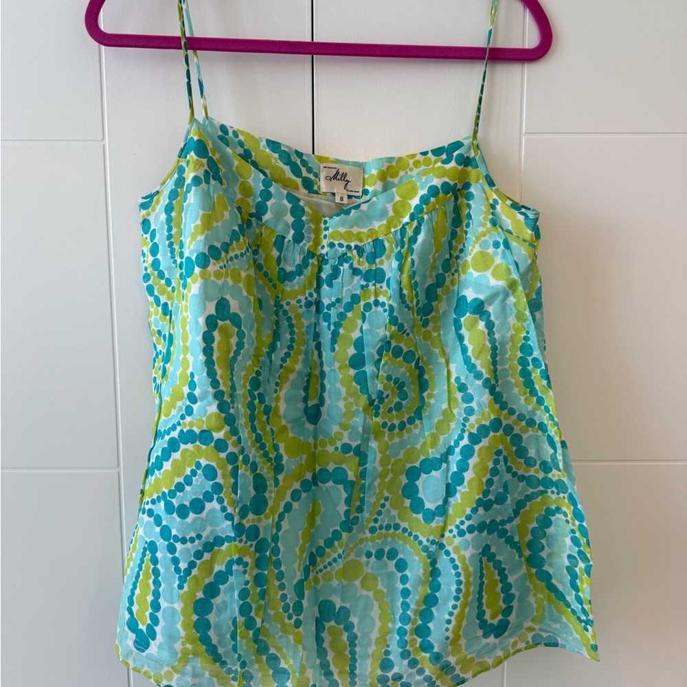 Milly Green and Blue Patterned Camisole